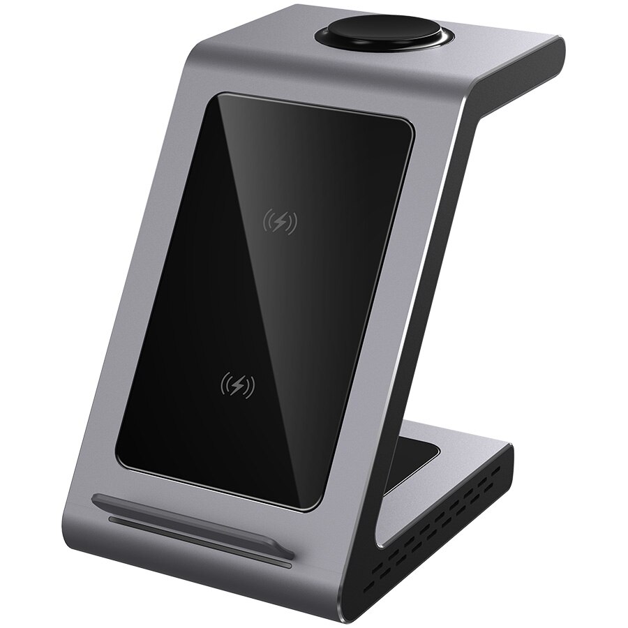 Incarcator wireless Prestigio ReVolt A9, 3-in-1 , Space Grey